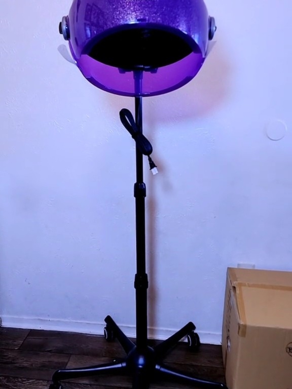Purple Salon Hood Hair Dryer on Rolling Stand - Picture 2 of 6